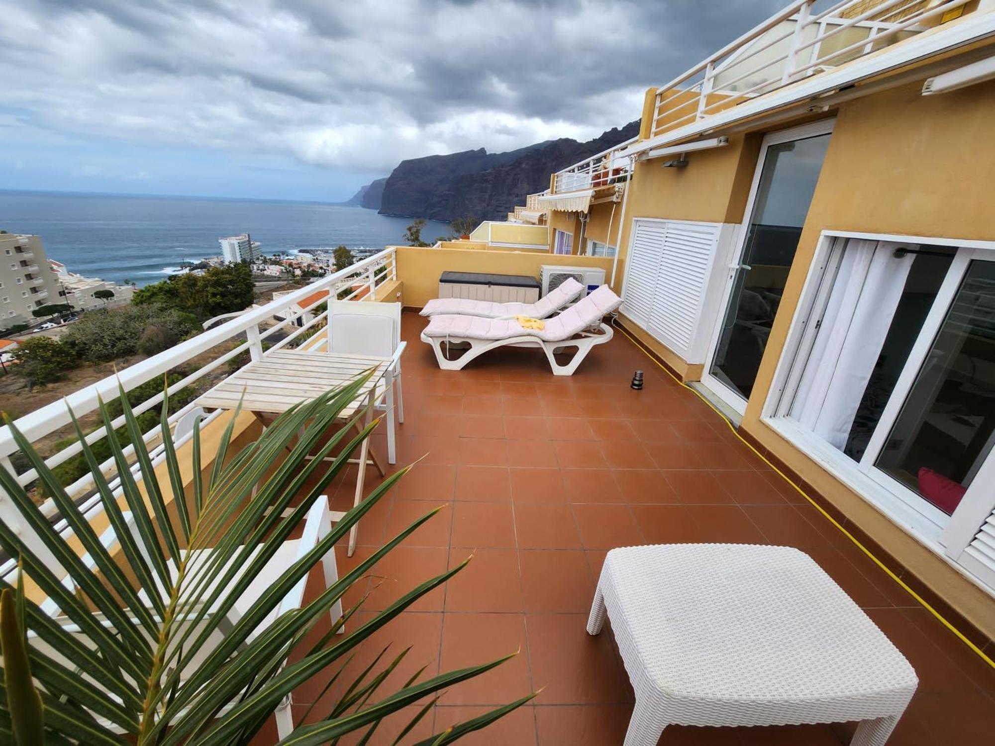 Los Gigantes,Huge Terrace,Sea View,Air Conditioning Apartment ปัวร์โตเดซานตีอาโก ภายนอก รูปภาพ
